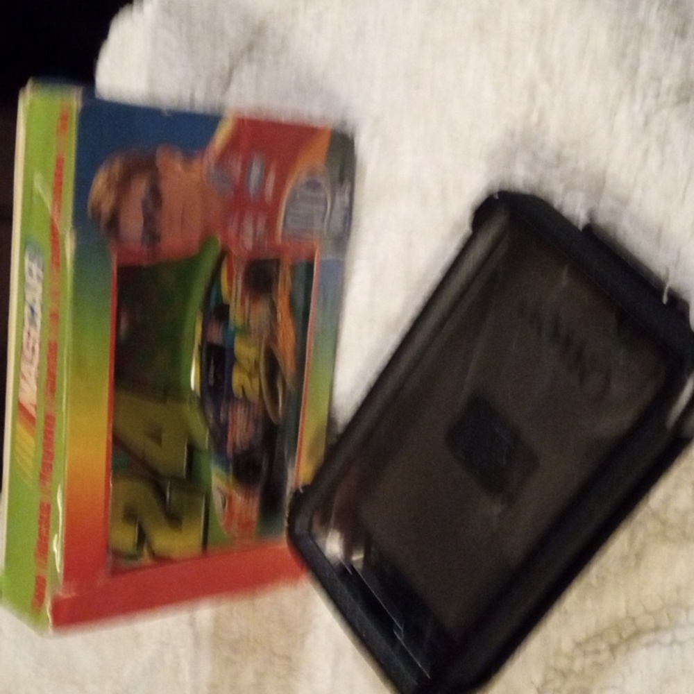 Jeff Gordon playing cards an an auto box